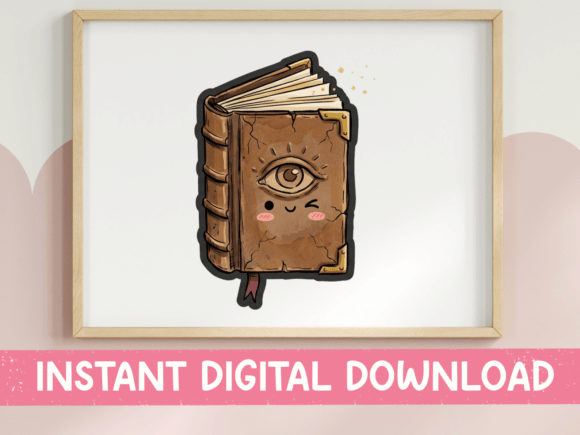 Download Kawaii Spell Book Sticker Design - Premium Resources
