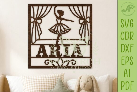 Download Ballerina Square Named Wall Sign or Card - Wall sign Collection