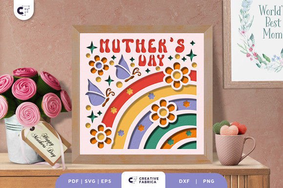 Download Mother's Day Groovy Rainbow Shadow Box - Rainbow shadow box Collection