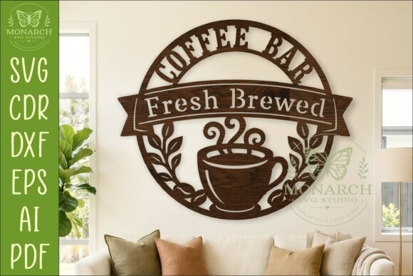 Download Coffee Bar Wall Sign SVG, Fresh Brewed - Wall sign Collection