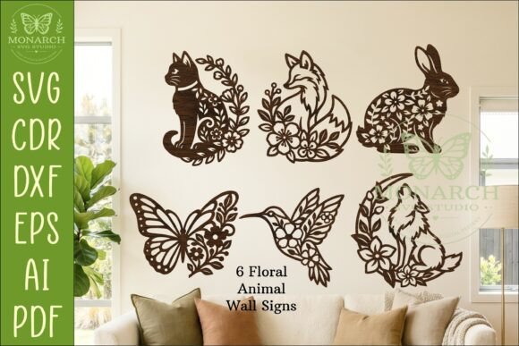 Download Floral Animal Wall Sign Bundle SVG Decor - Wall sign Collection