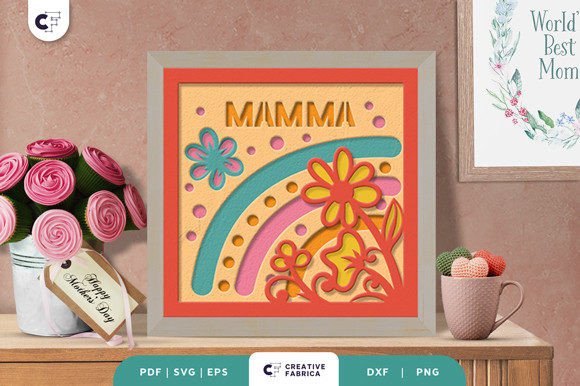 Download Retro Mamas Floral Rainbow Shadow Box - Rainbow shadow box Collection