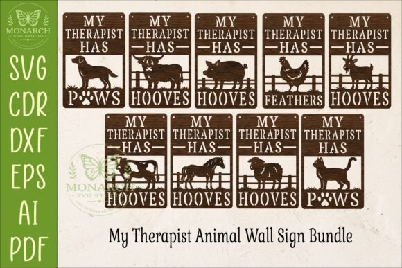 Download My Therapist Animal Wall Sign Bundle SVG - Wall sign Collection