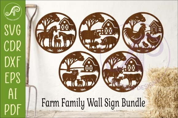 Download Farm Animal Wall Sign Bundle SVG, Laser - Wall sign Collection