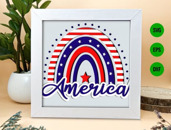 Download American Rainbow Shadow Box Svg - Rainbow shadow box Collection