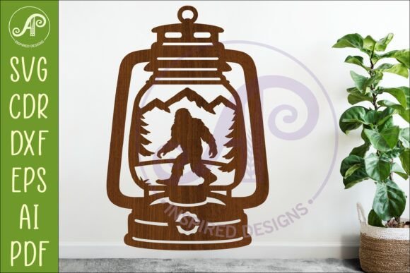 Download Camping Lantern Scene Bigfoot Wall Sign - Wall sign Collection