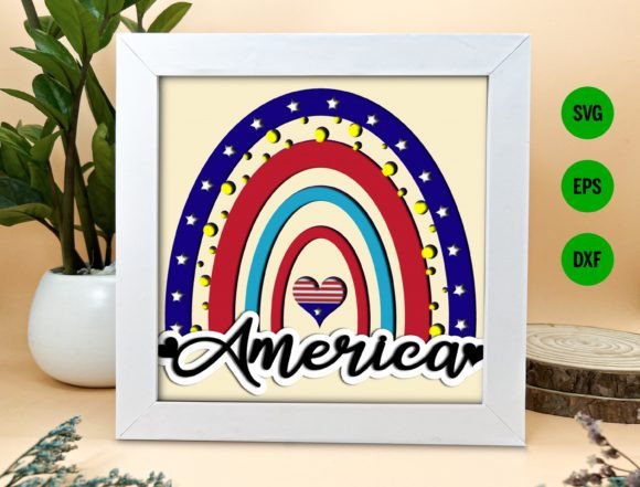 Download American Rainbow Shadow Box Svg - Rainbow shadow box Collection
