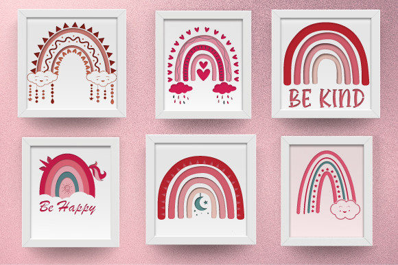 Download Boho Rainbow Shadow Box Bundle - Rainbow shadow box Collection