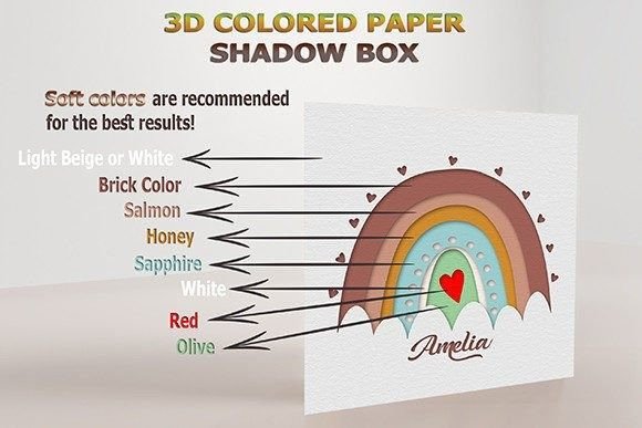 Download Boho Rainbow Shadow Box Cricut SVG - Rainbow shadow box Collection